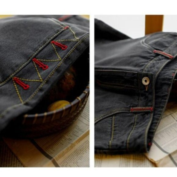 NWT  Denim Pants Loose Straight Wide Leg Jeans 90s style - petite - Picture 6 of 9